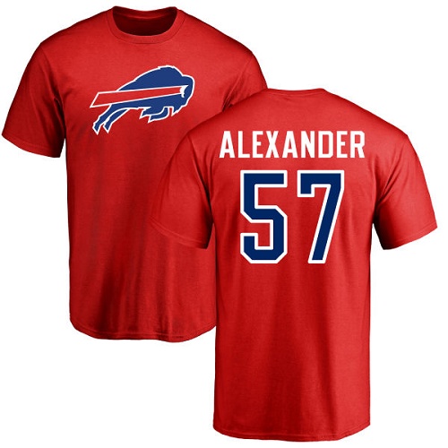 Men NFL Buffalo Bills #57 Lorenzo Alexander Red Name and Number Logo T Shirt->buffalo bills->NFL Jersey